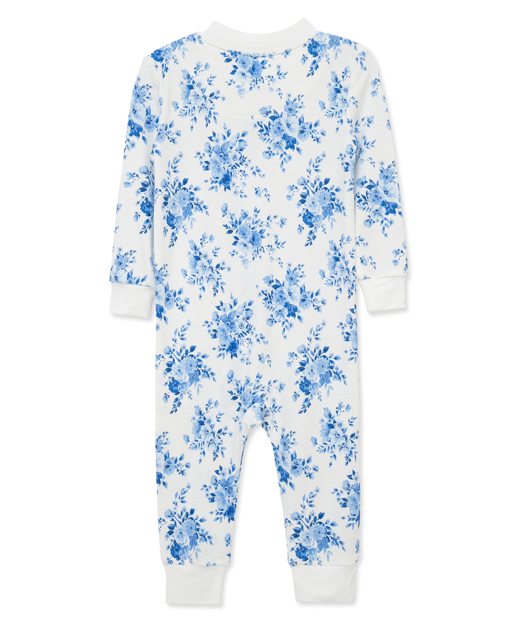 Blue Garden Zip Front One-Piece