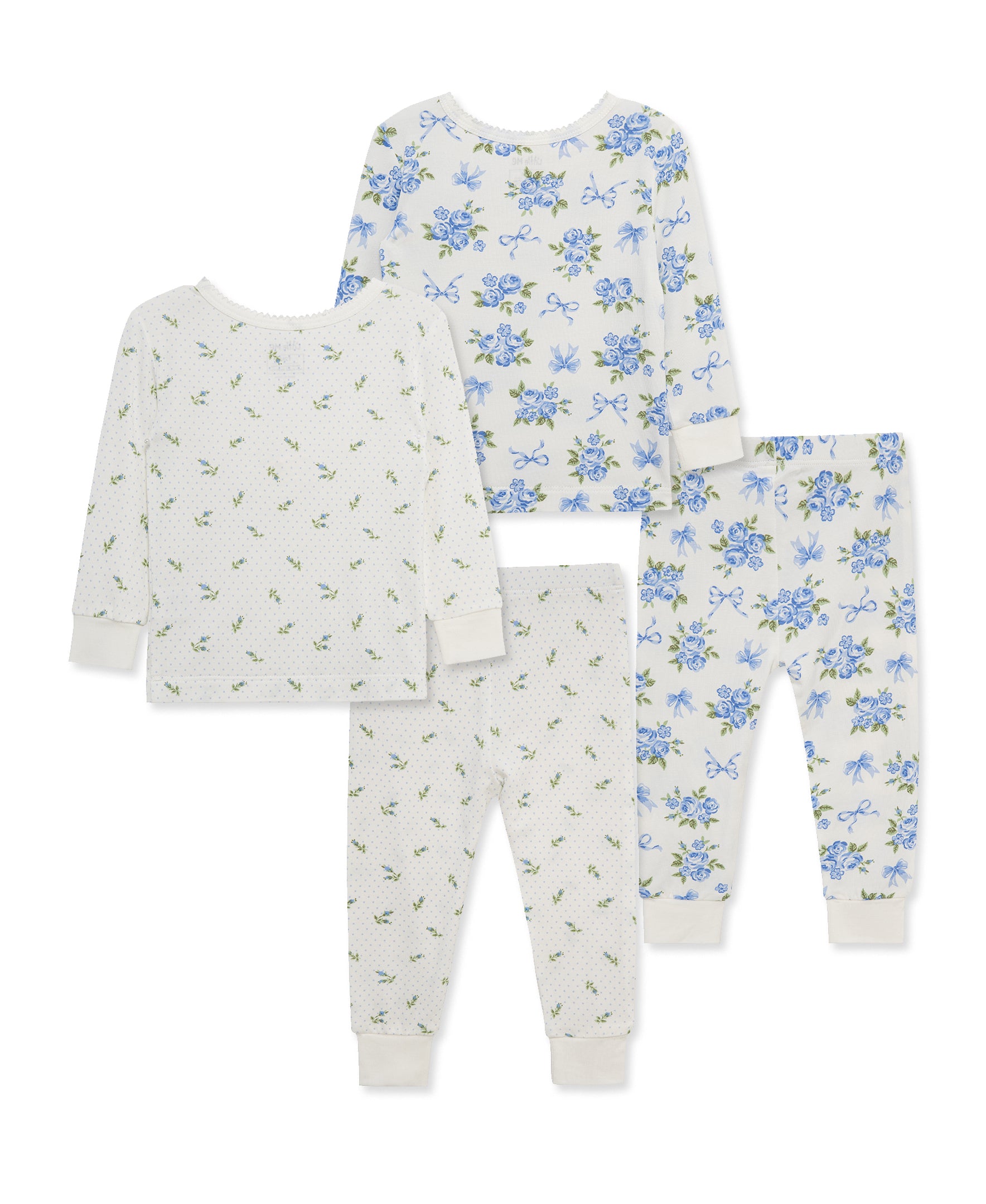 Blue Floral 4-Piece Pajama Set (12M-24M) - Little Me