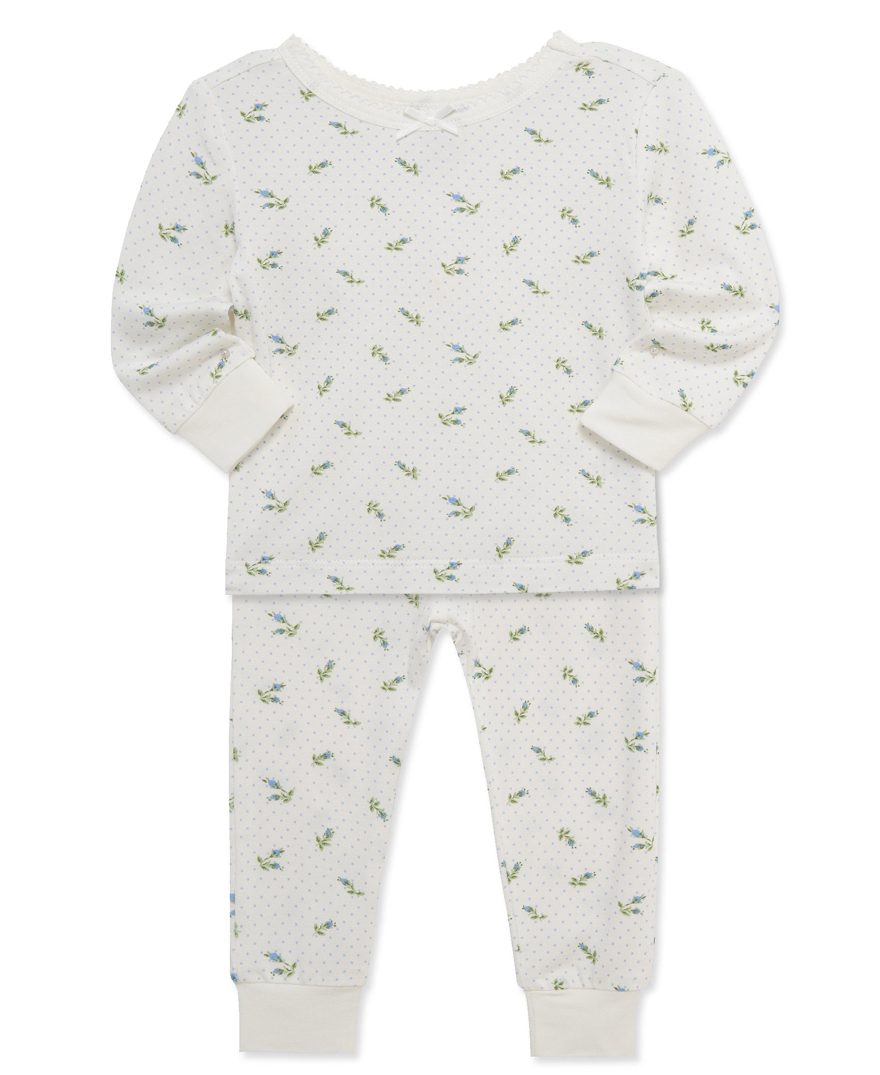 Blue Floral 4-Piece Pajama Set (2T-4T) - Little Me