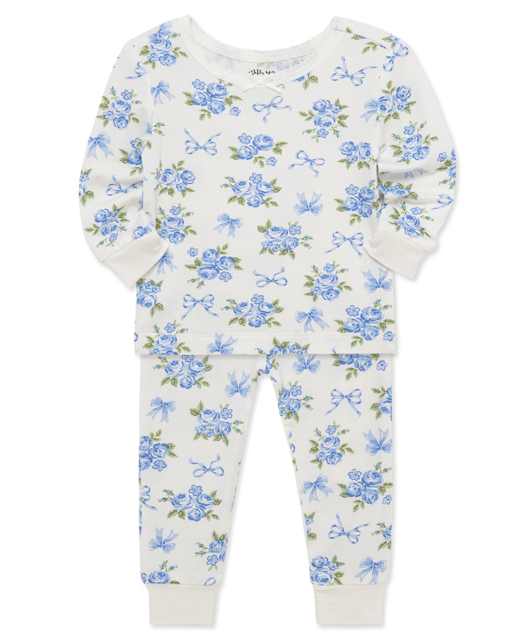 Blue Floral 4-Piece Pajama Set (2T-4T) - Little Me