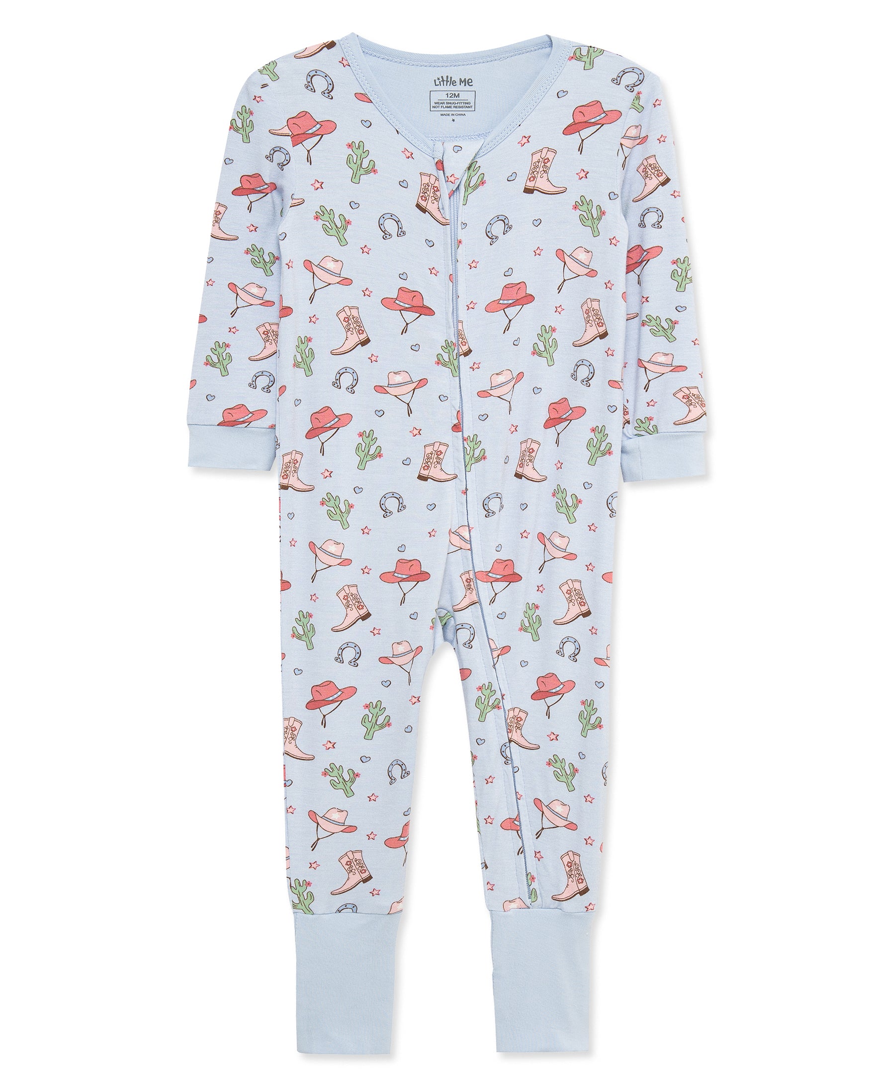 Cowgirl Zip Front Footie Pajama - Little Me