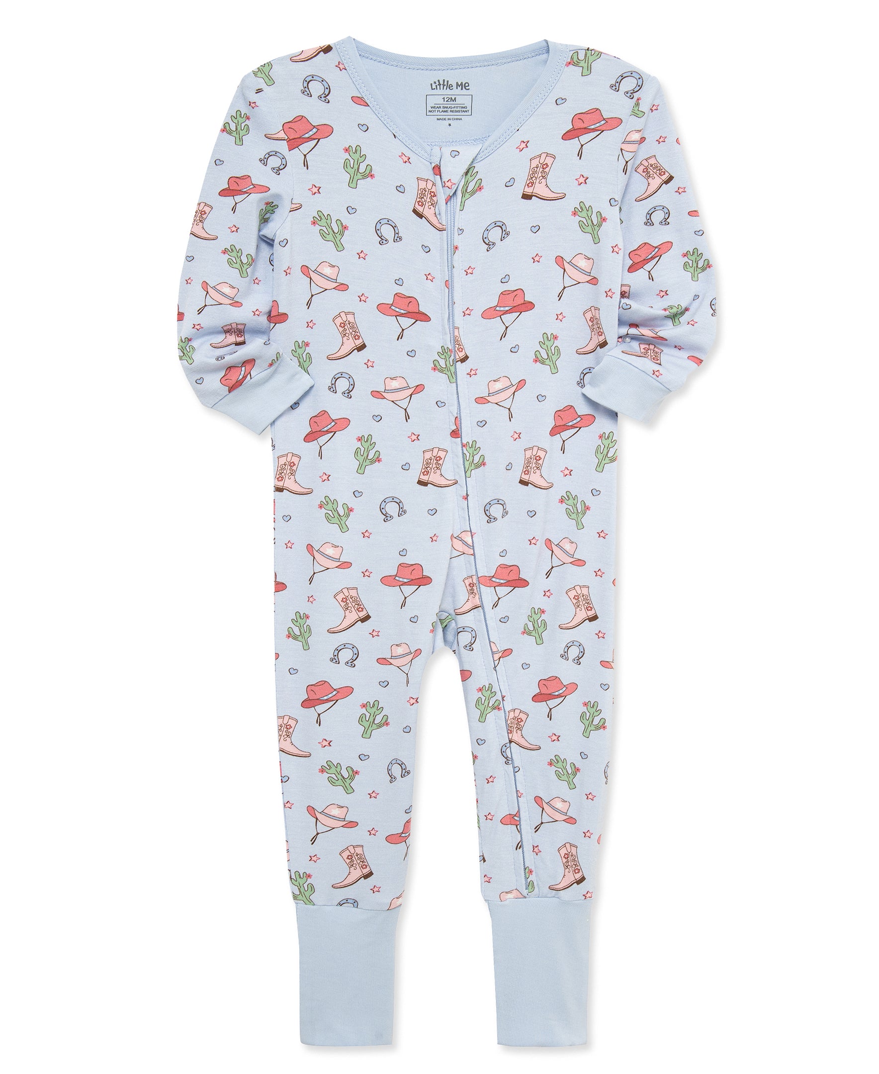 Cowgirl Zip Front Footie Pajama - Little Me