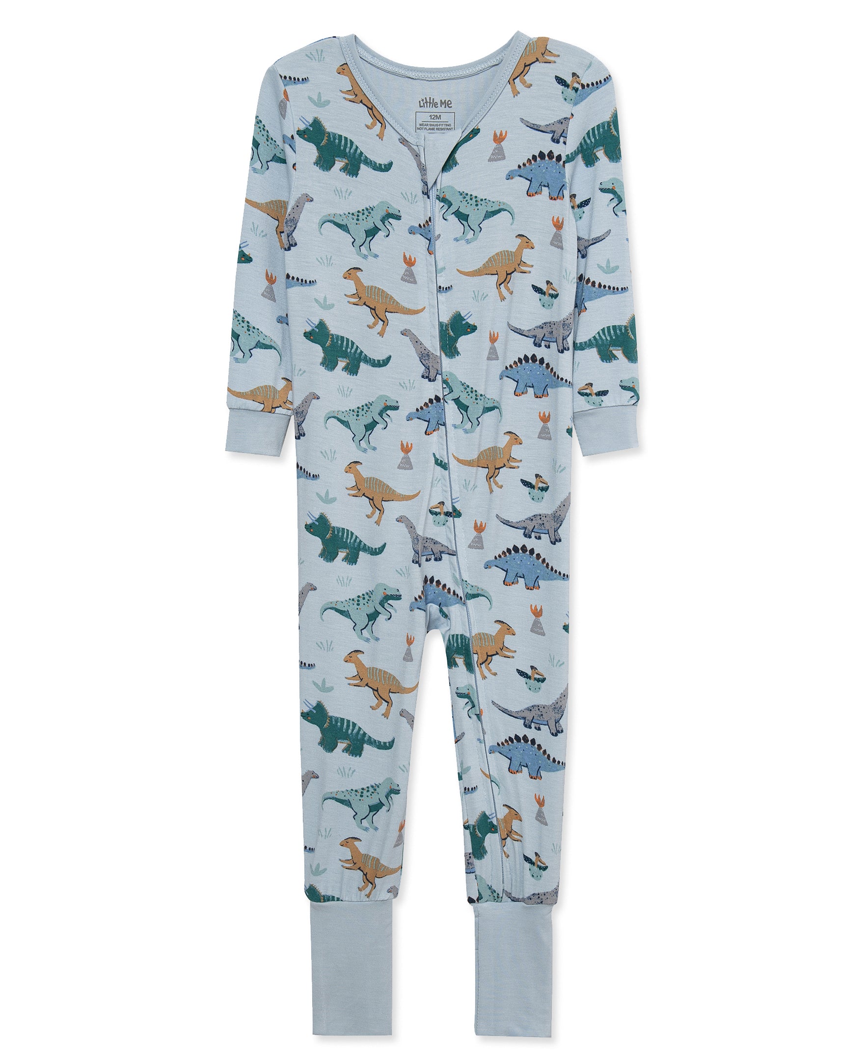 Dino Zip Front Footie Pajama (12M-24M) - Little Me