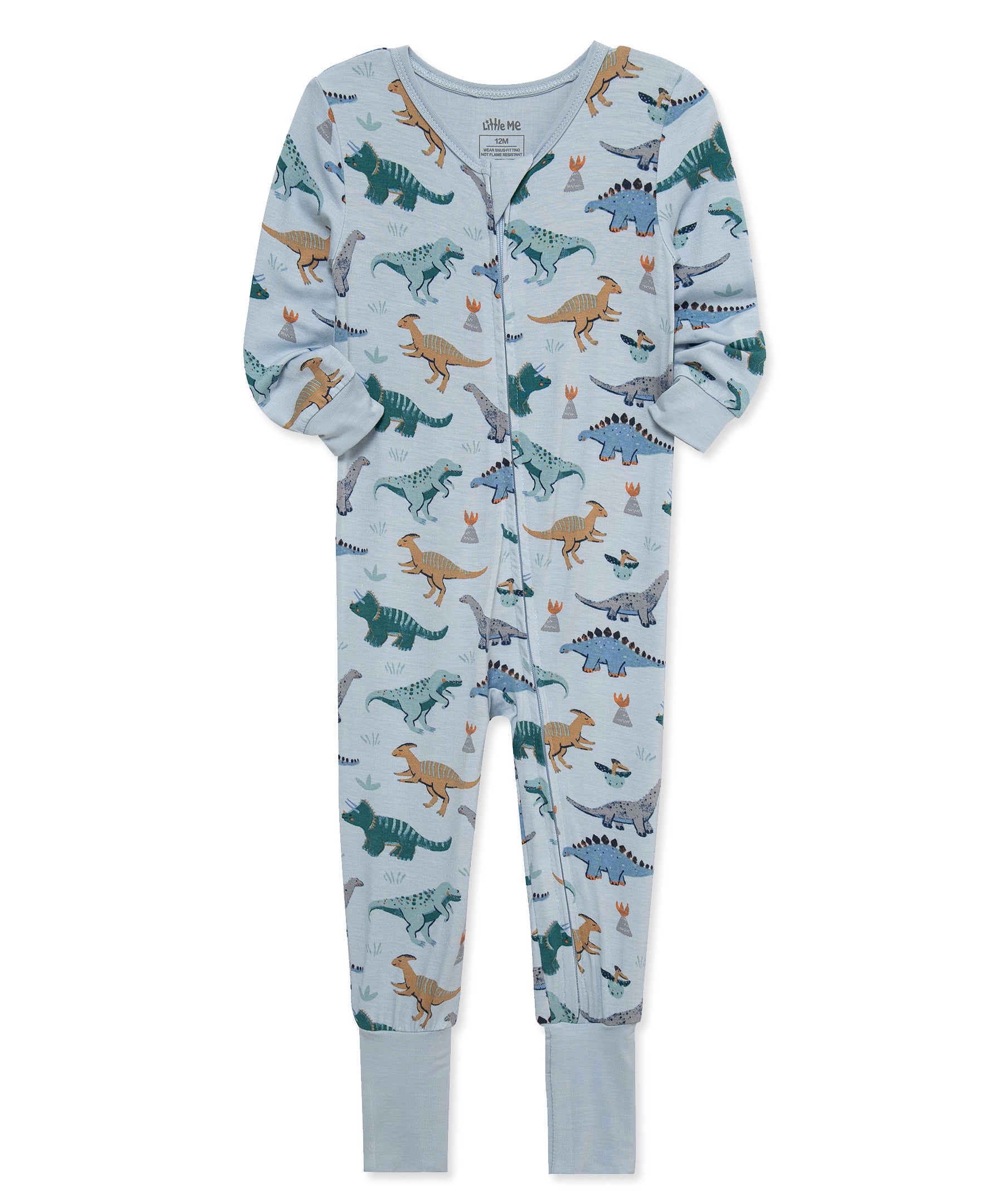 Dino Zip Front Footie Pajama (12M-24M) - Little Me