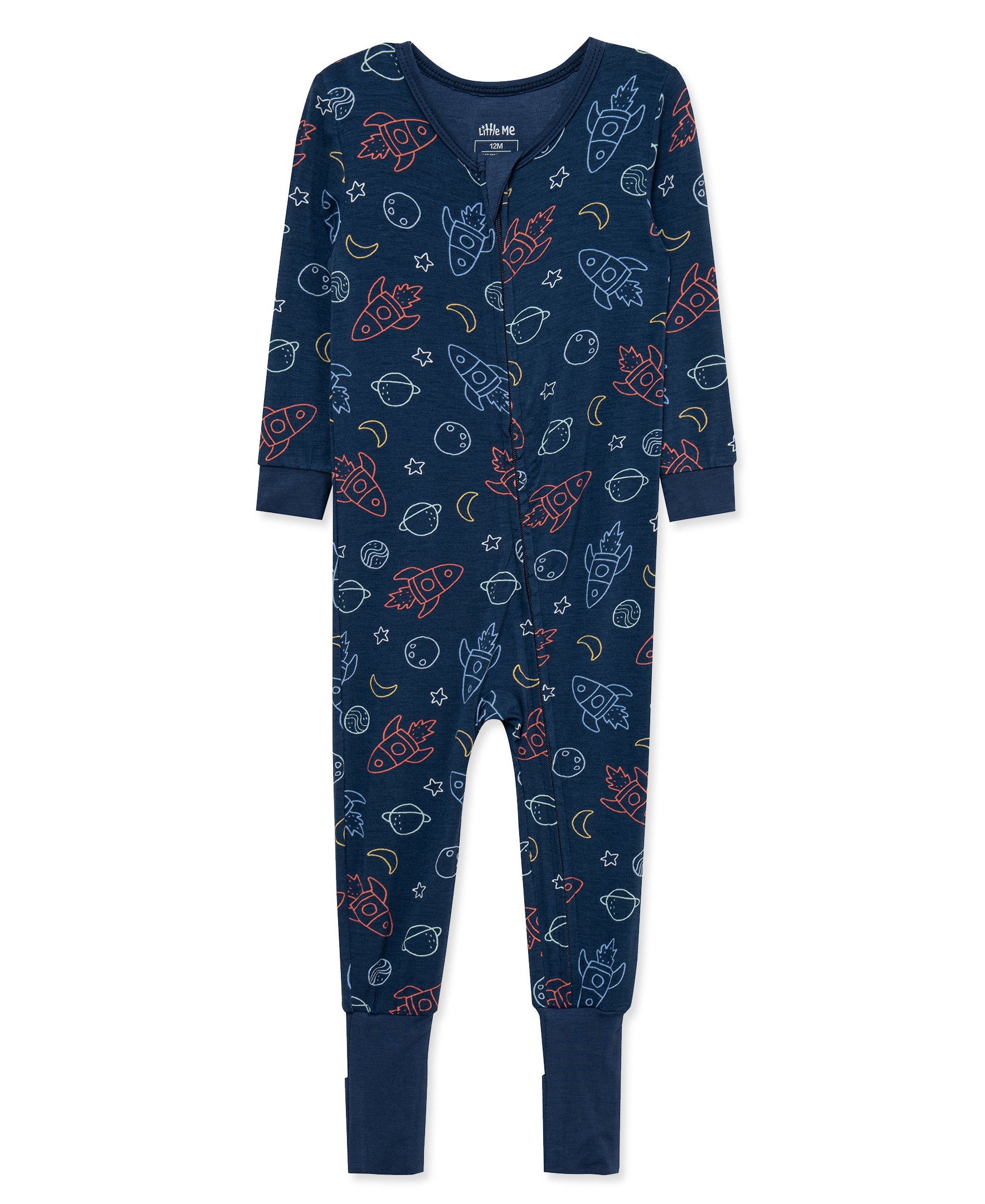 Space Zip Front Footie Pajama (12M-24M) - Little Me