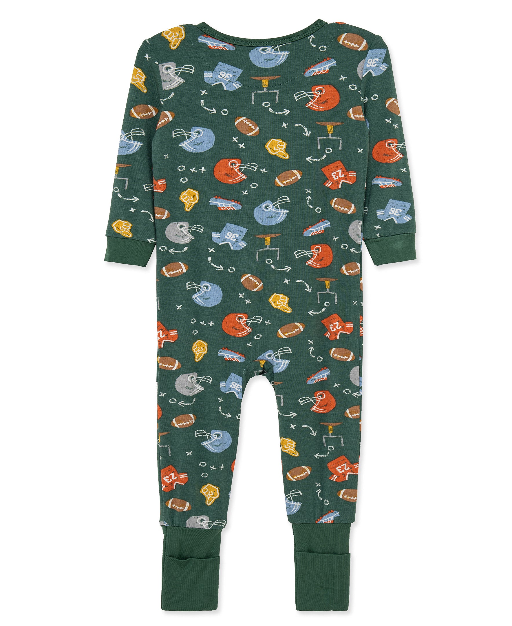 Football Zip Front Footie Pajama (12M-24M) - Little Me