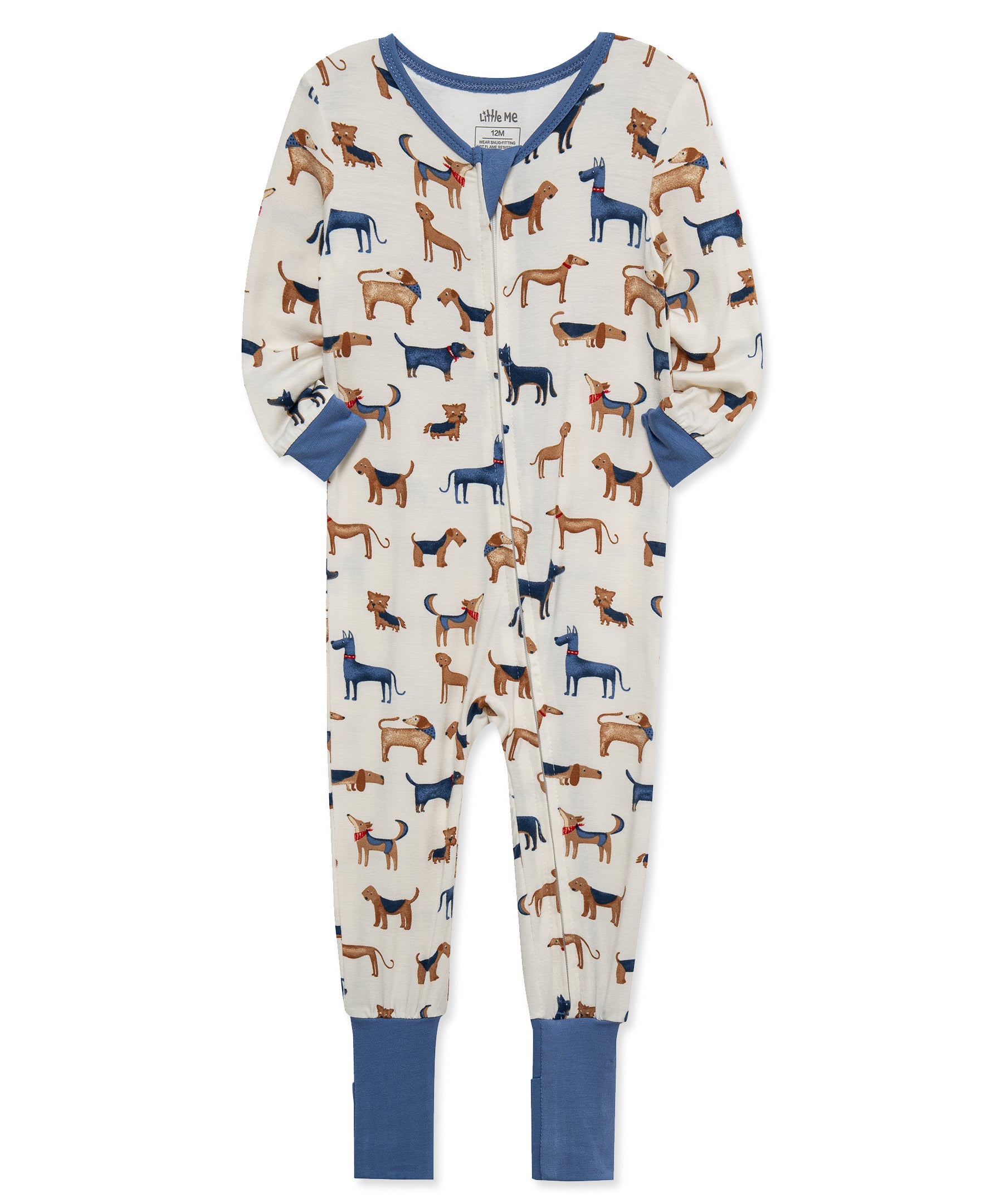 Puppy Non-Slip Zip Front Footie (12M-24M) - Little Me