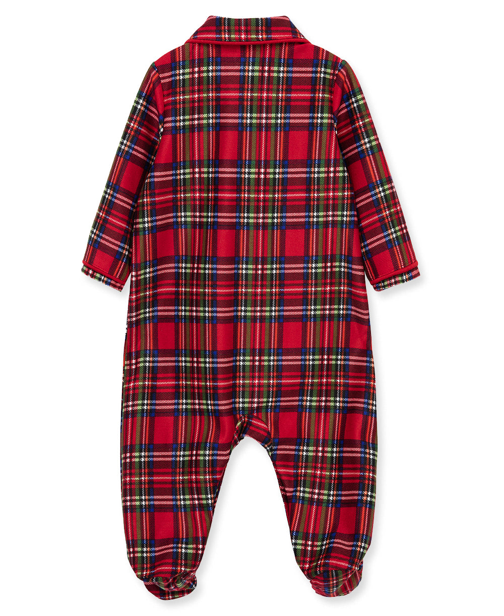 Plaid Collared Footie (3M-12M) - Little Me