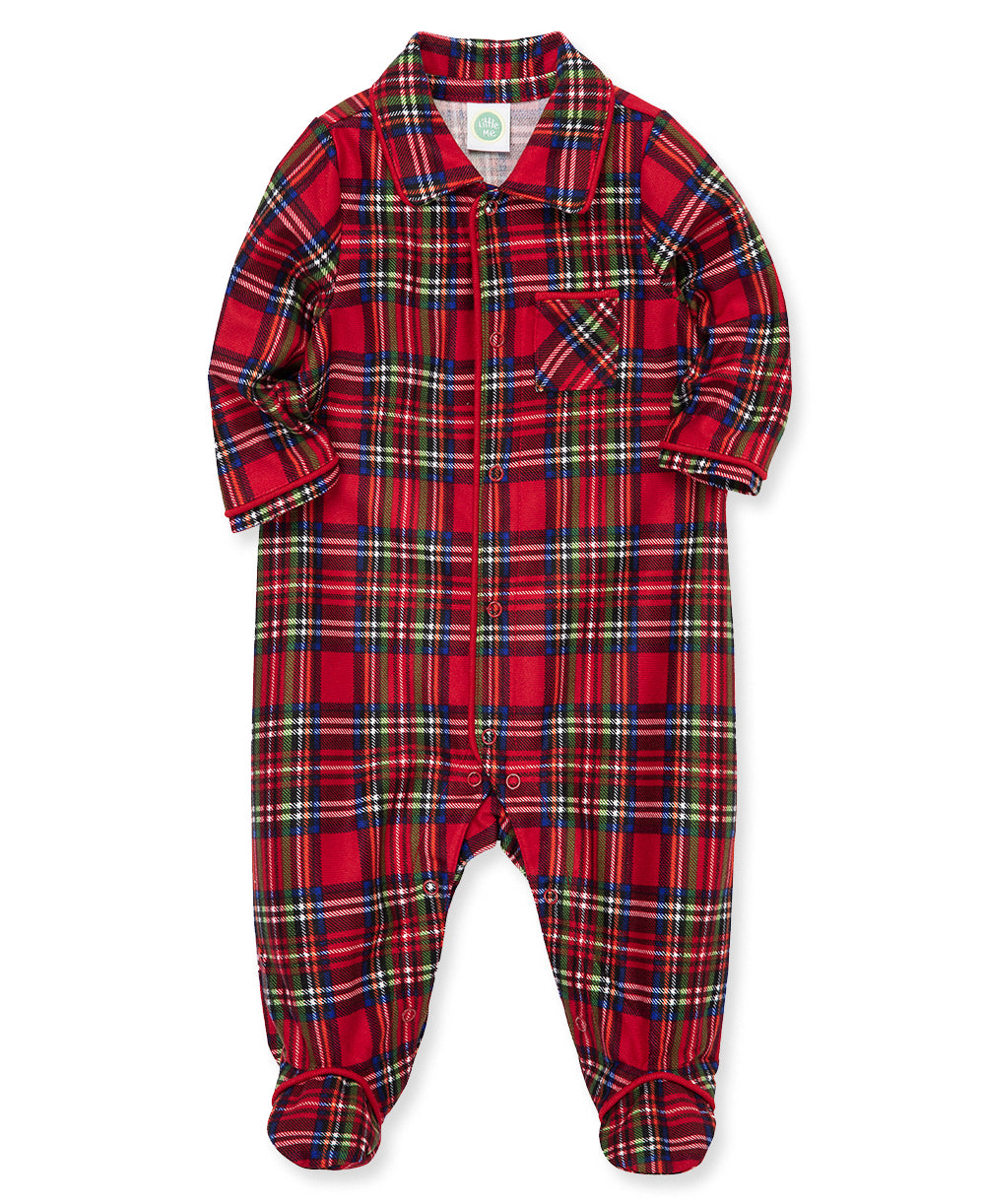 Plaid Collared Footie (3M-12M) - Little Me