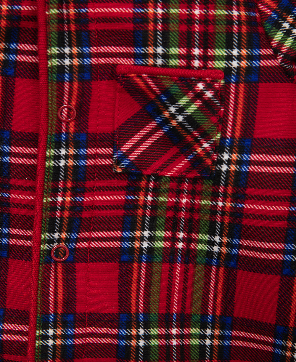 Plaid Collared Footie (3M-12M) - Little Me
