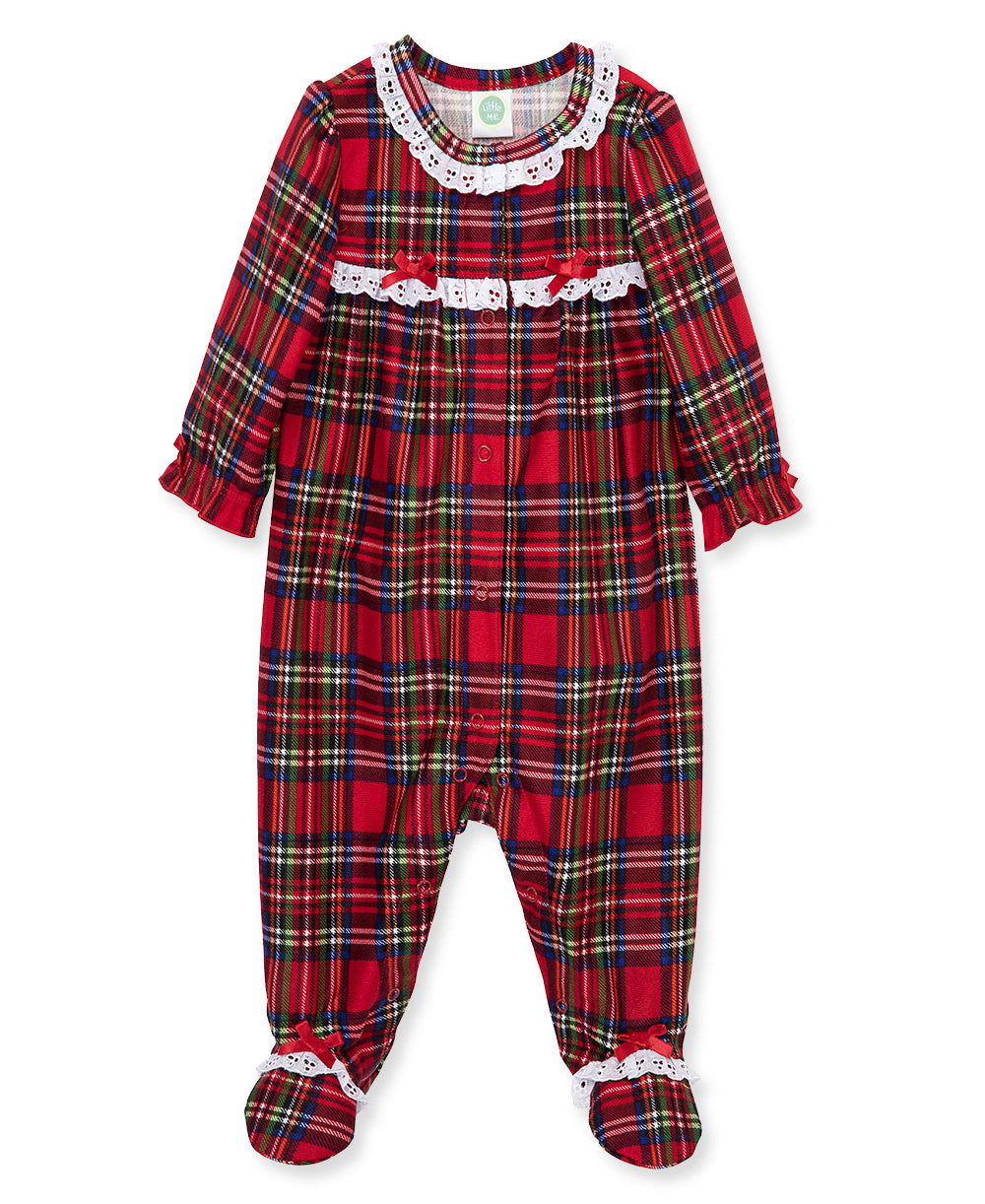 Plaid Ruffle Footie (3M-12M) - Little Me