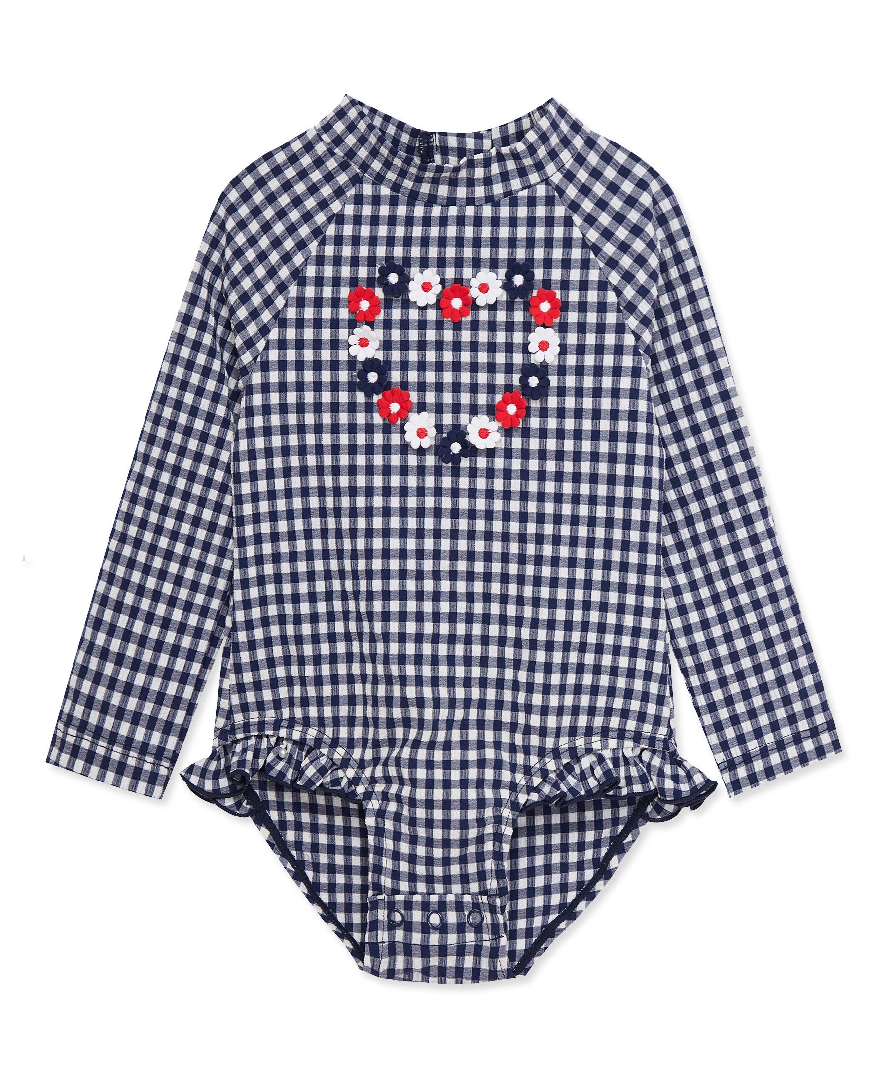 Gingham 1-Piece Rashguard Swimsuit (6M-24M) - Little Me