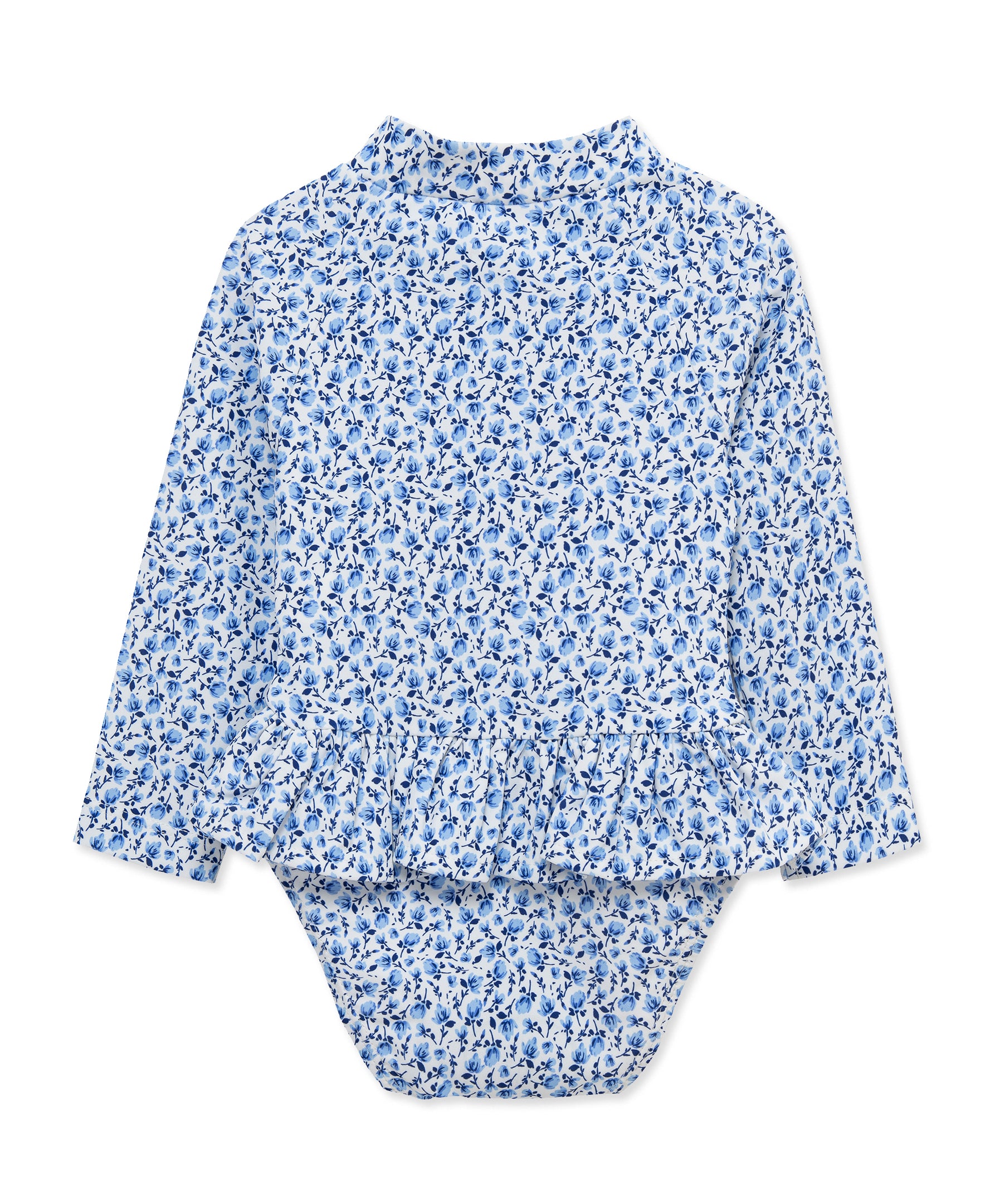 Blue Floral One-Piece Rashguard (6M-24M) - Little Me