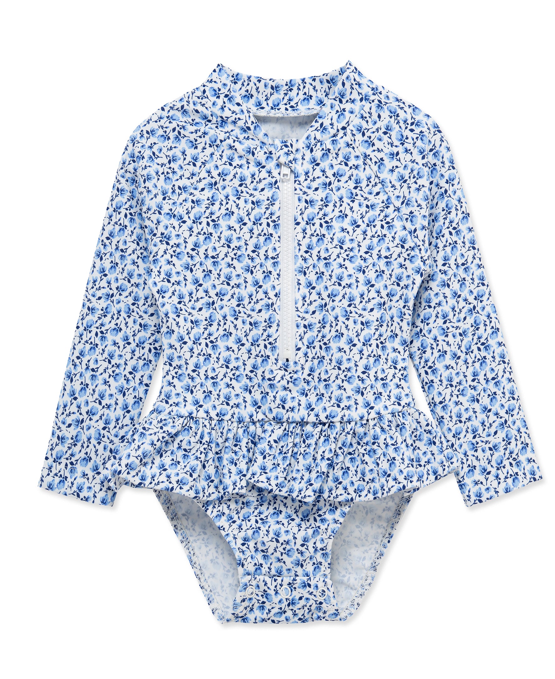 Blue Floral One-Piece Rashguard (2T-4T) - Little Me