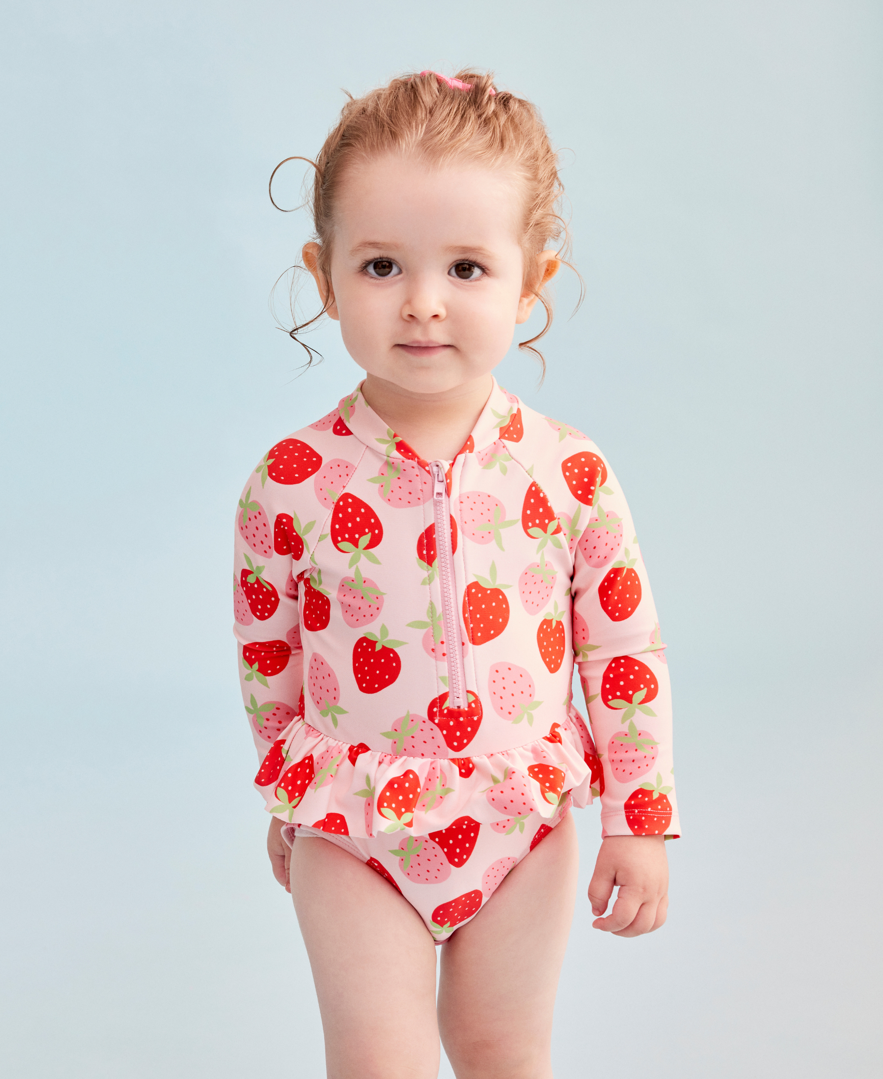 Strawberry 1-Piece Rashguard Swimsuit (2T-4T) - Little Me