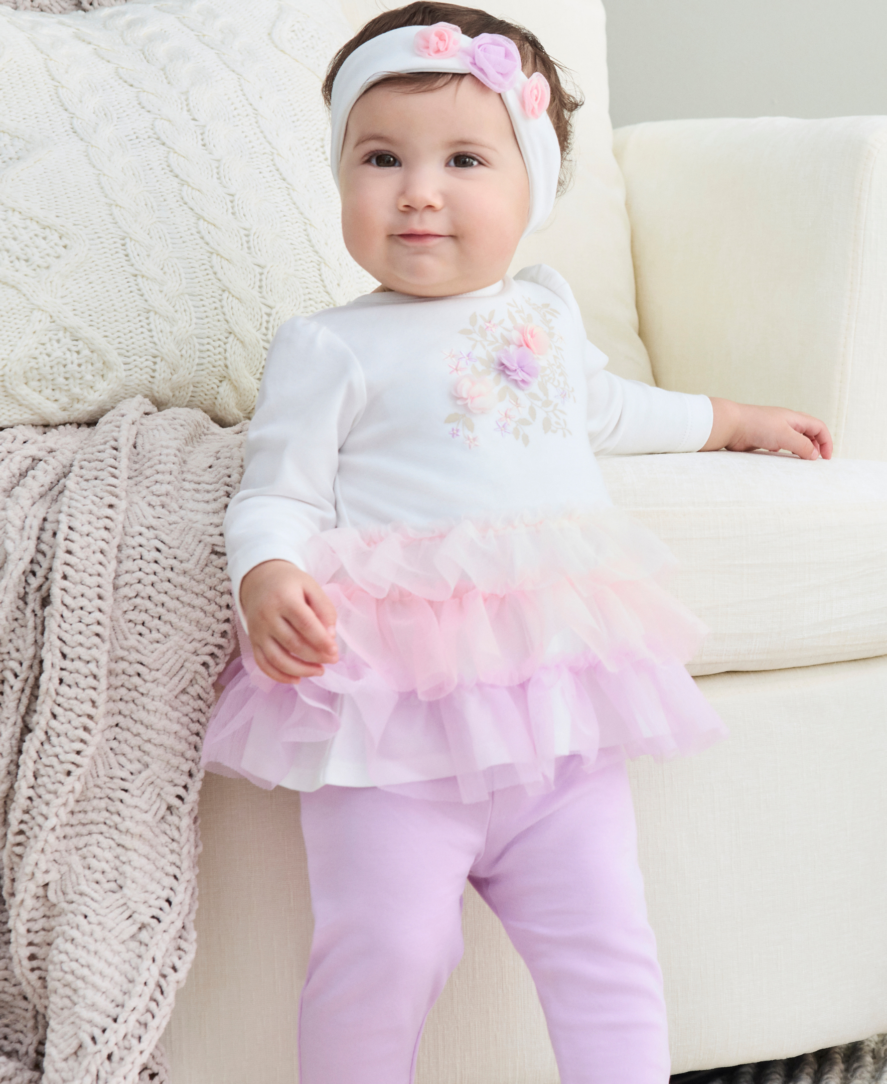 Floral Tutu & Legging Set (3M-12M)