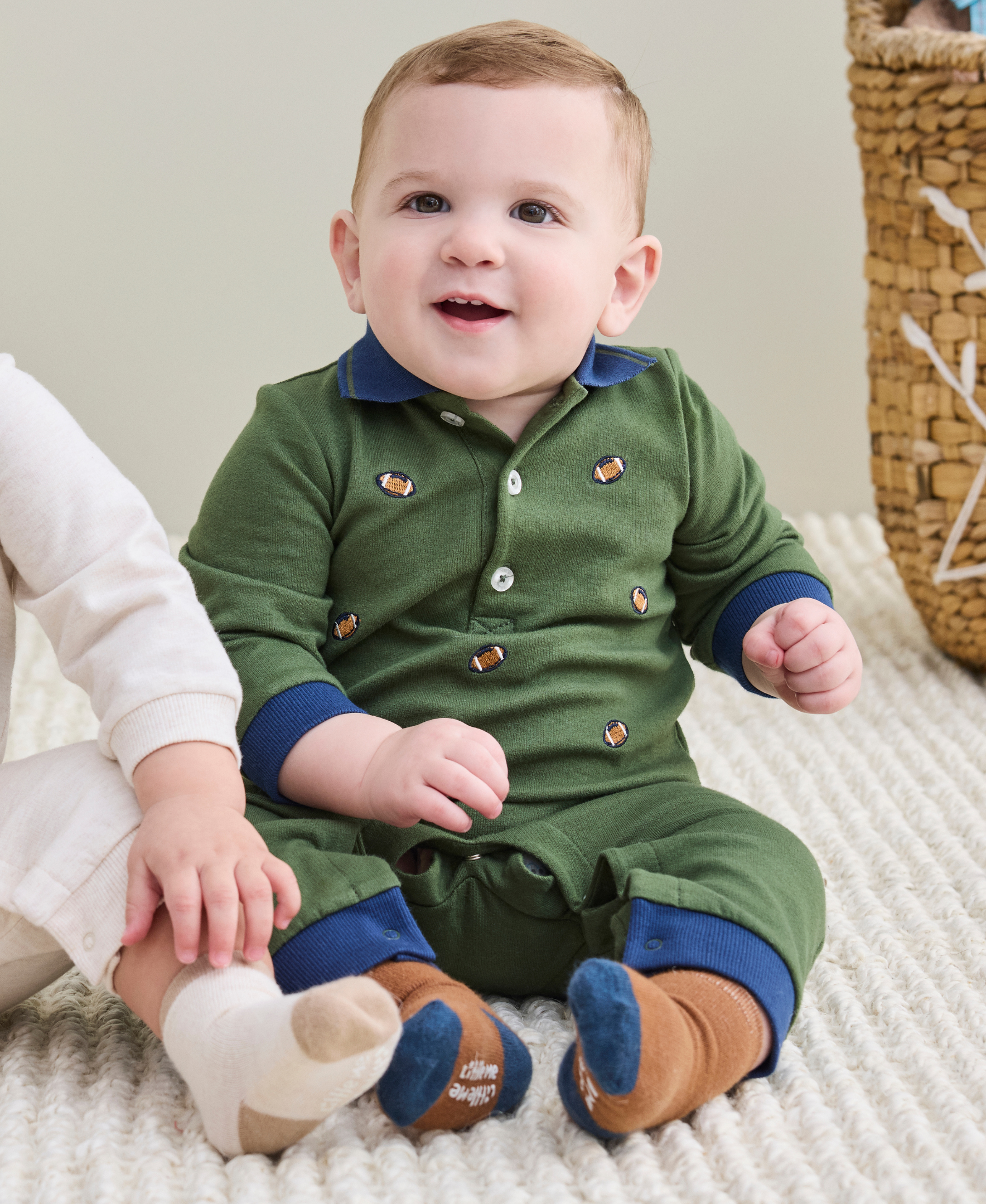 Football Coverall & Sock Set (3M-12M) - Little Me