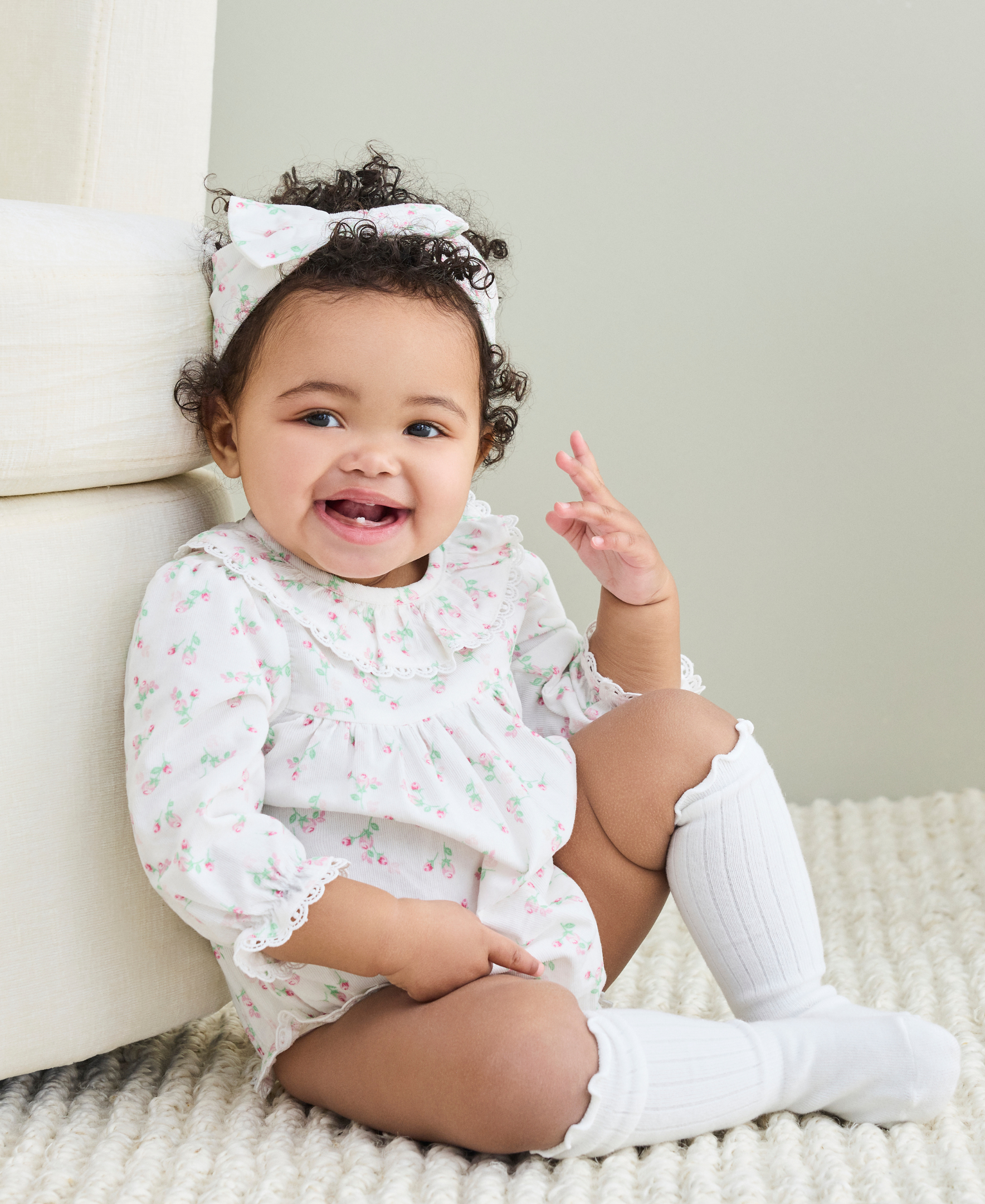 Rosebud Woven Bubble Set (3M-12M) - Little Me