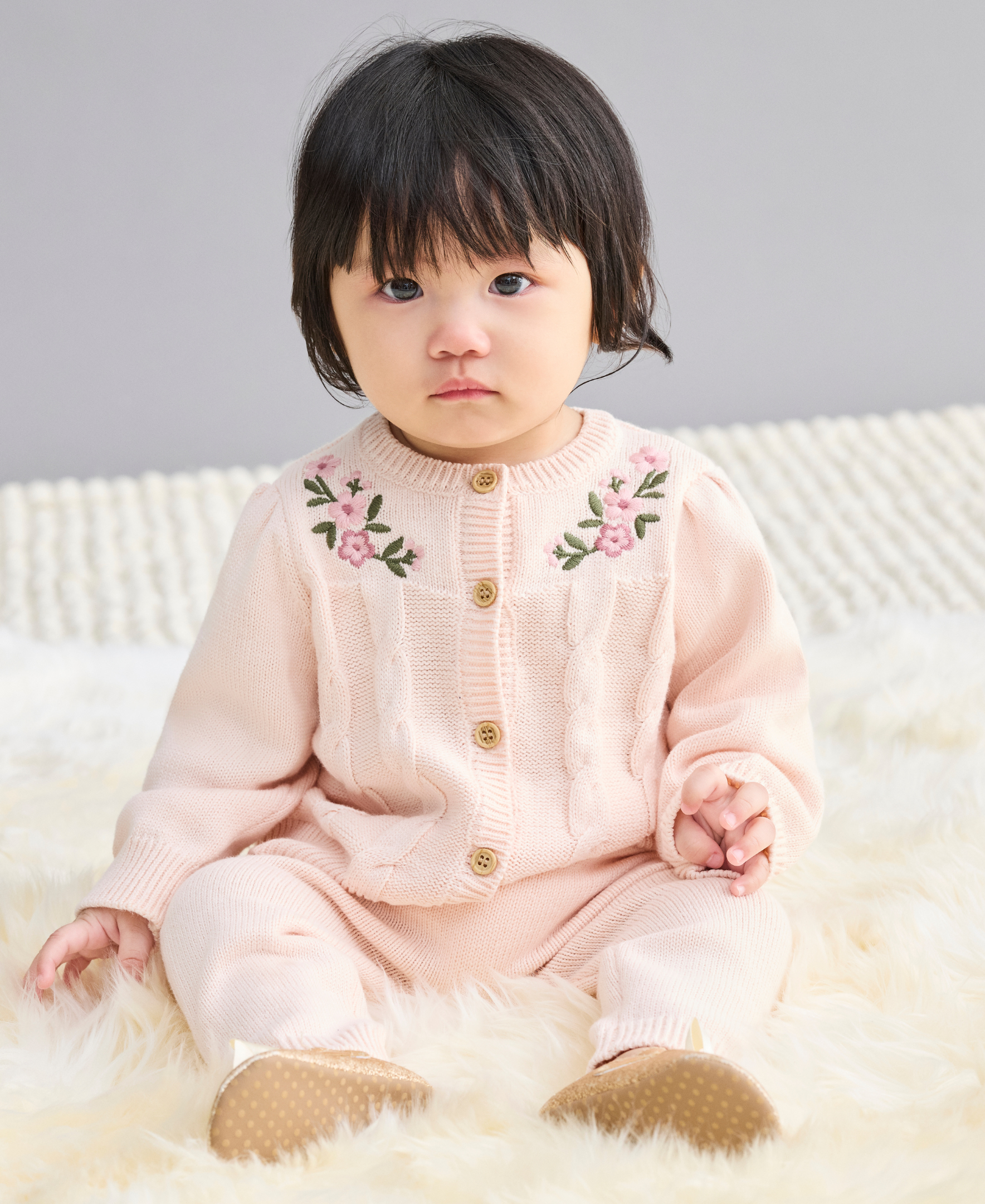 Floral Swag Sweater Set (3M-9M)