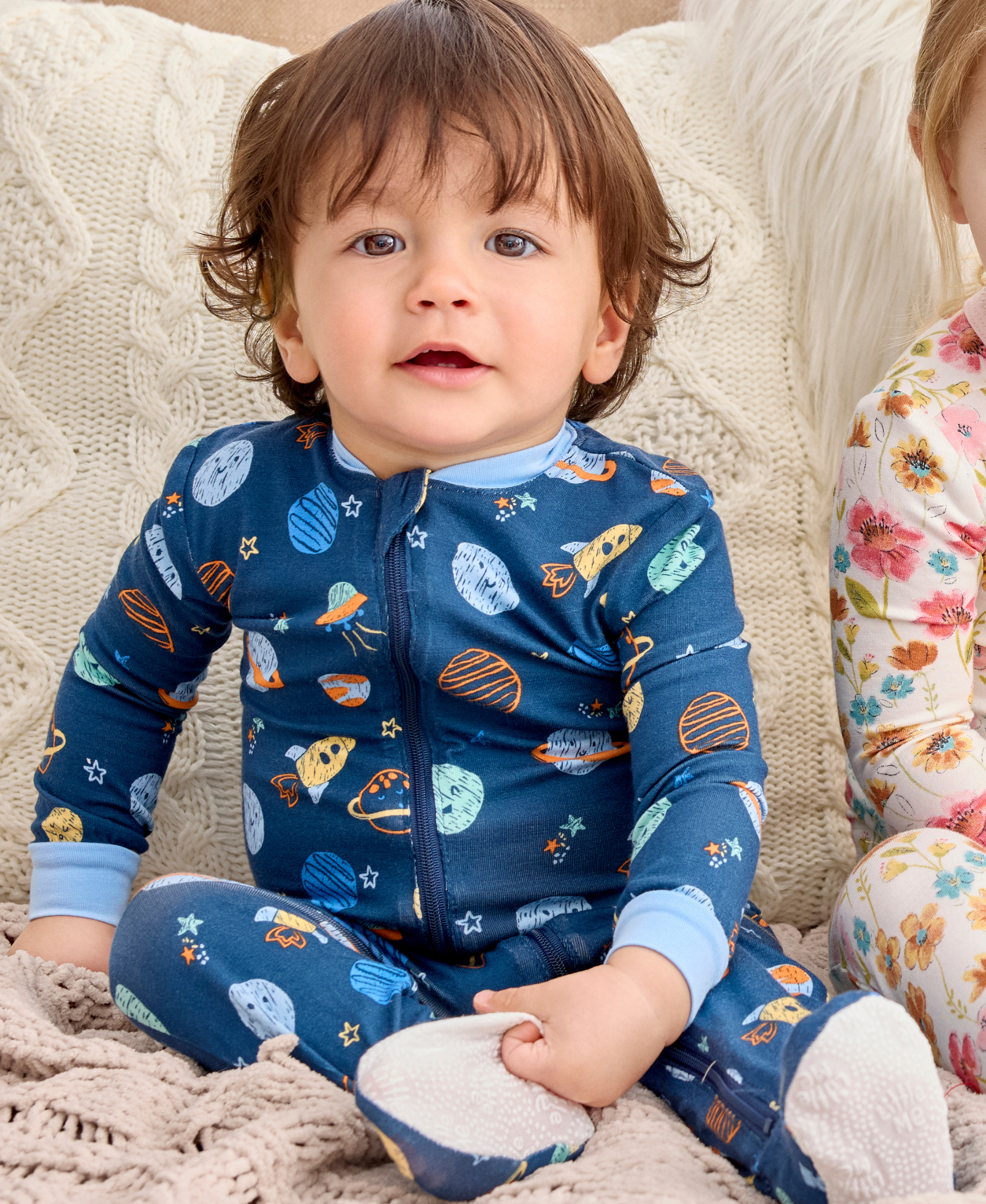 Space Zip Front Footie Pajama (12M-24M) - Little Me