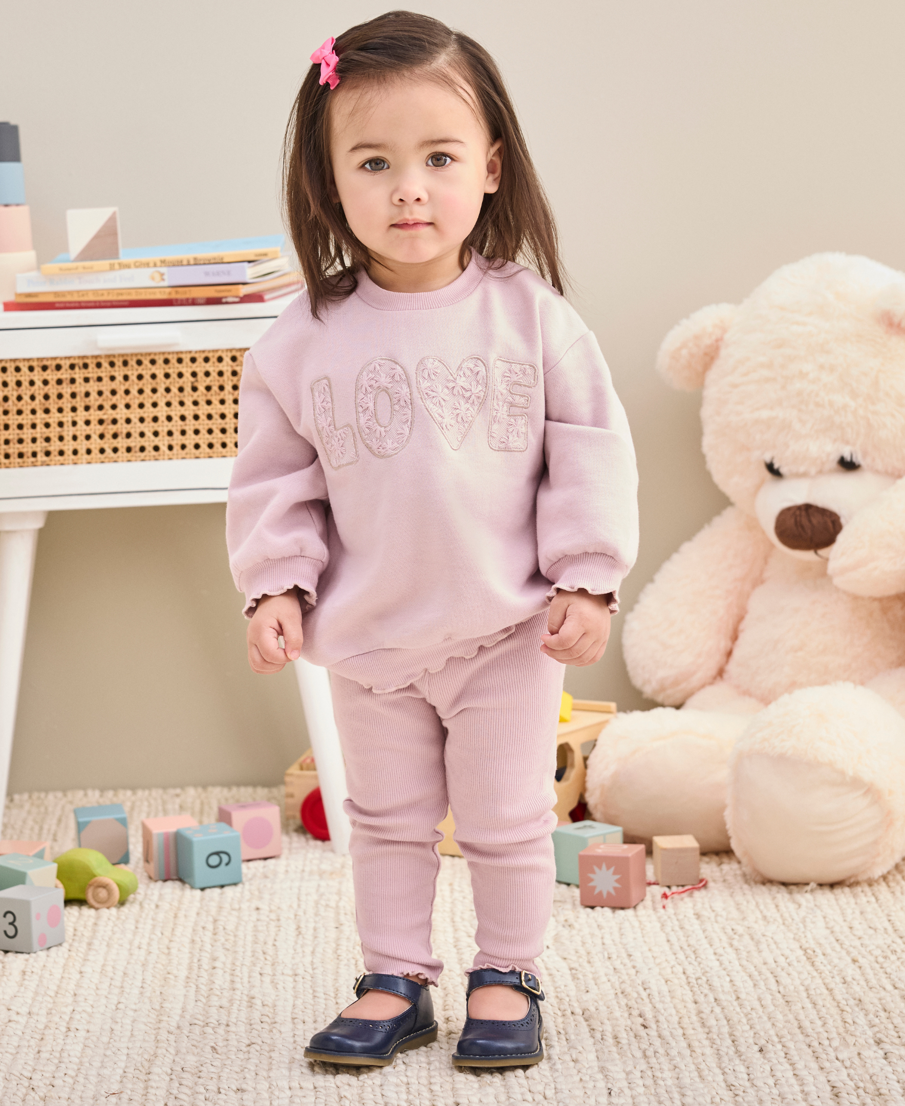 Violet "LOVE" Toddler Sweatshirt Set (2T-4T) - Little Me
