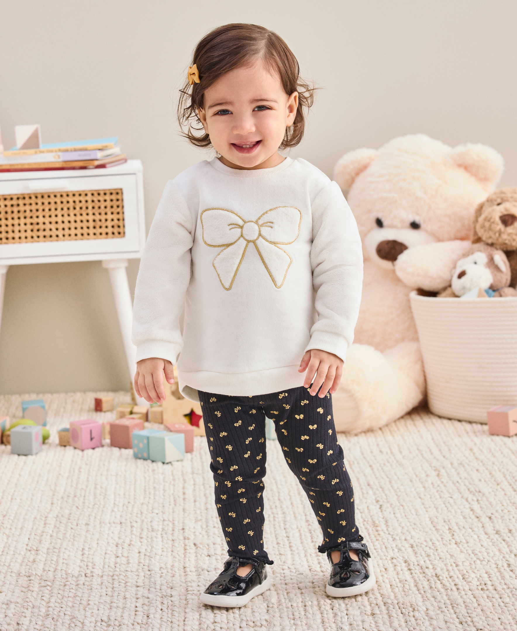 Bow 2-Piece Toddler Sweatshirt Set (2T-4T) - Little Me