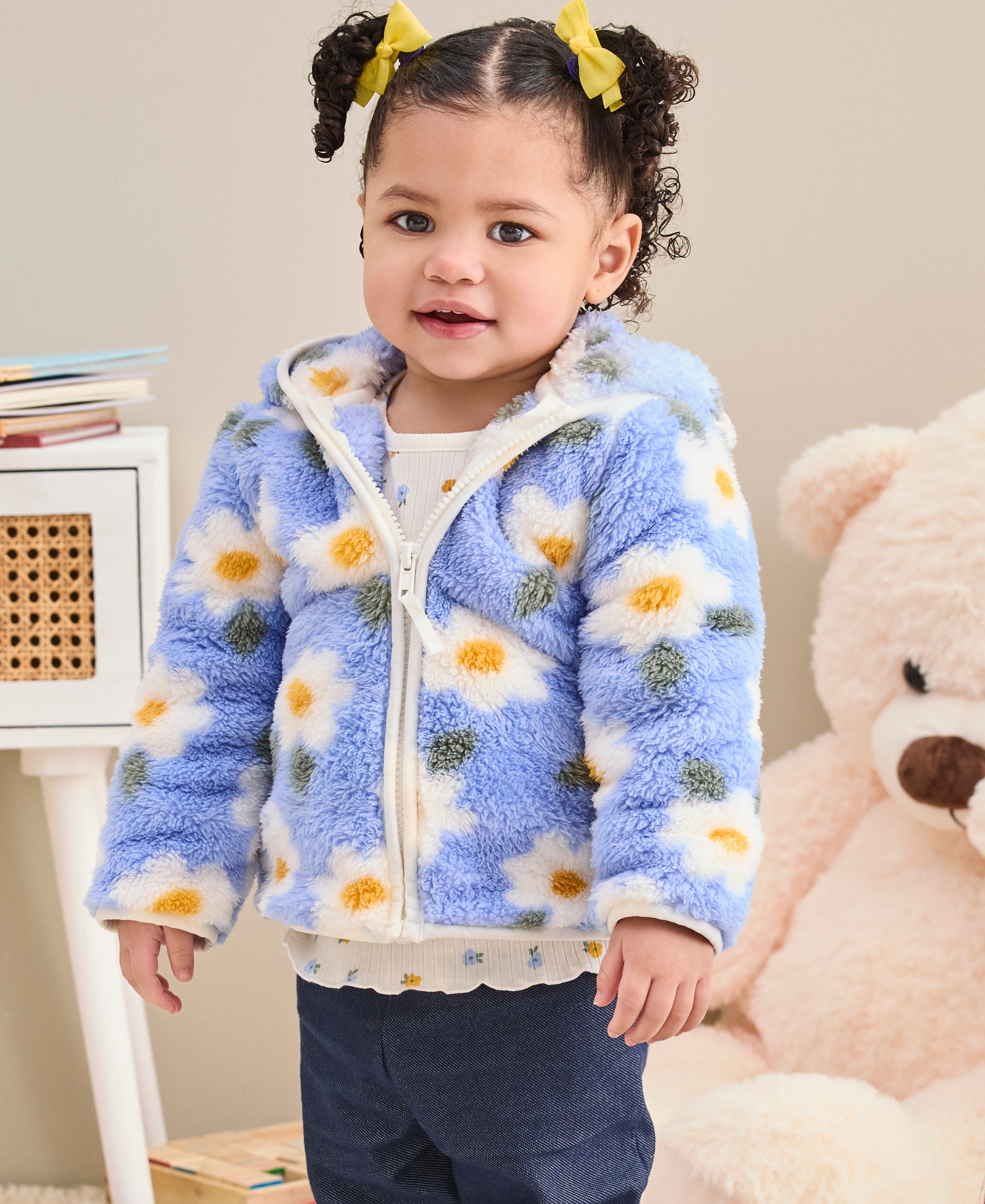 Floral 3-Piece Toddler Sherpa Set (2T-4T)