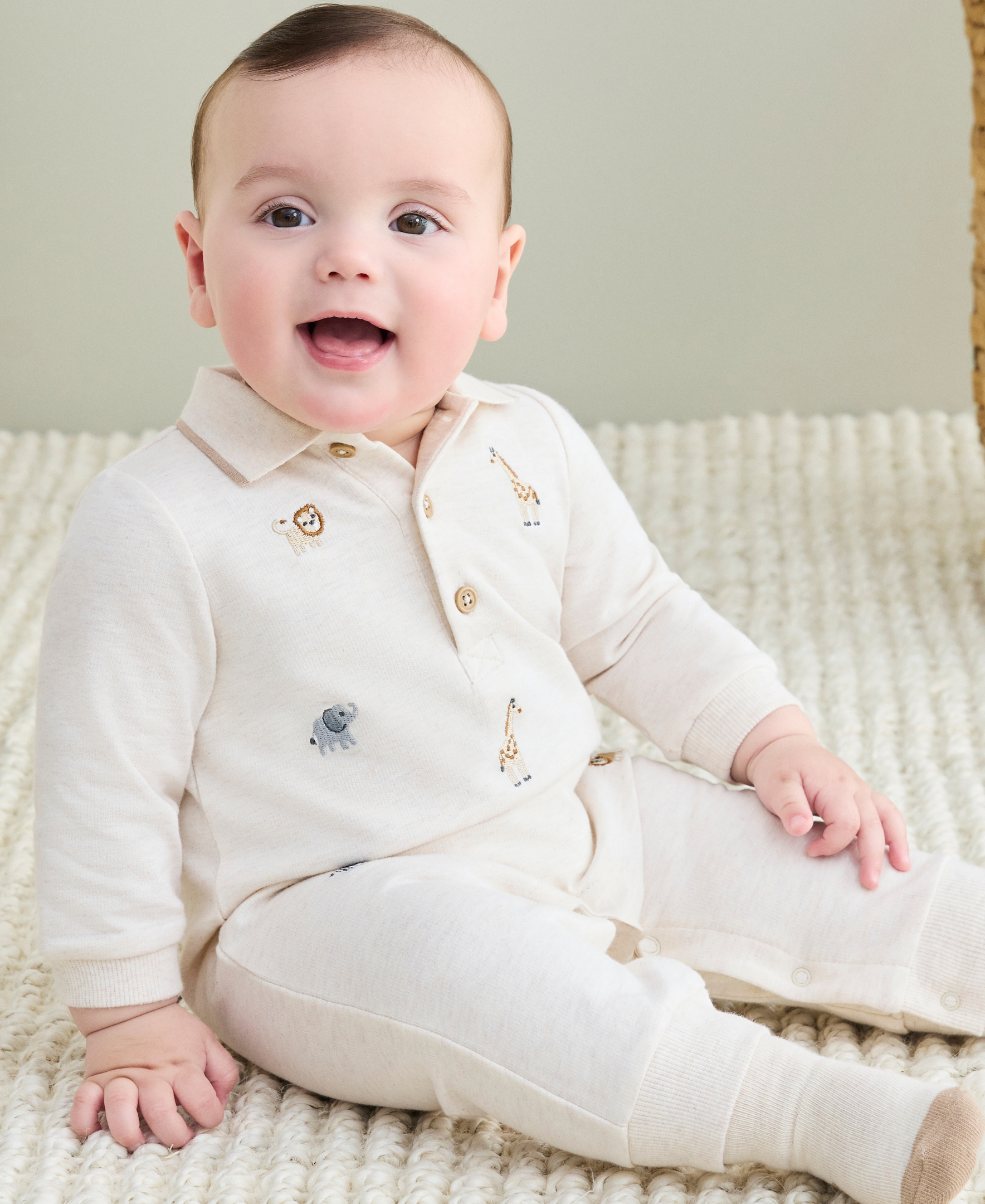 Safari Coverall & Sock Set (3M-12M) - Little Me