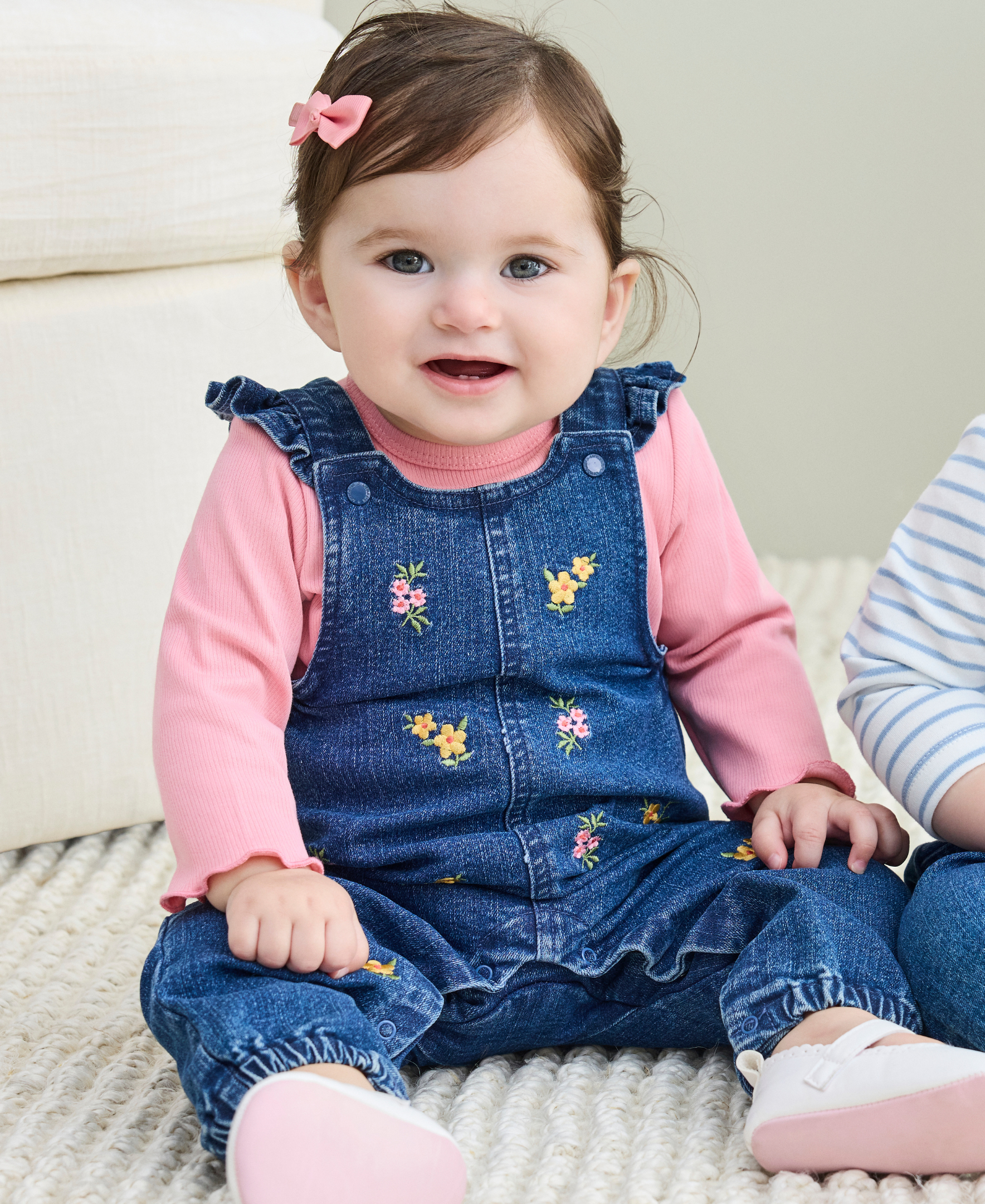 Flowers Denim Infant Overall Set (12M-24M) - Little Me