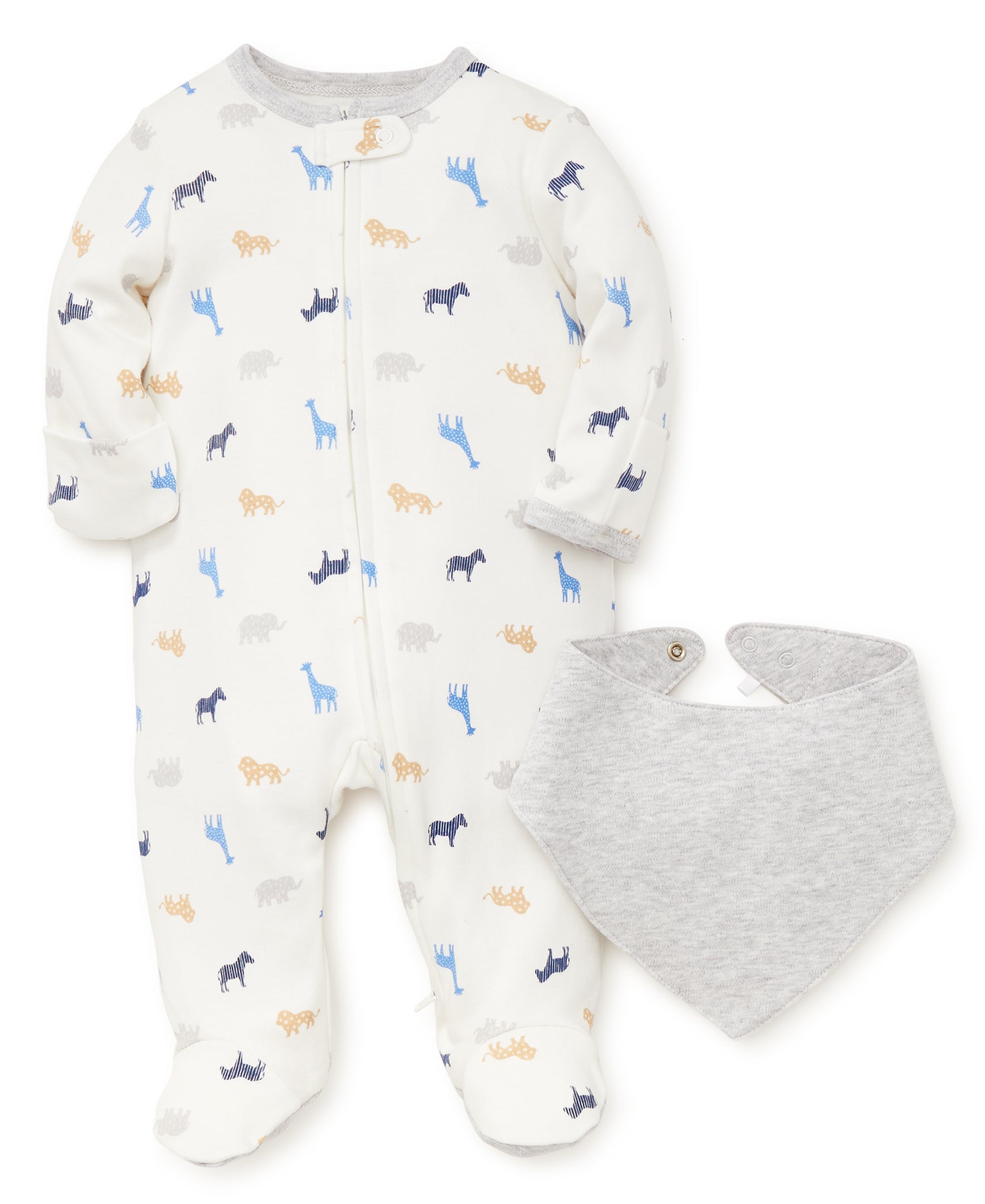 Safari Footed One-Piece and Bib - Little Me